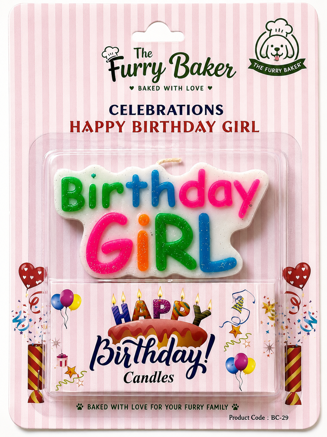 Birthday theme candle