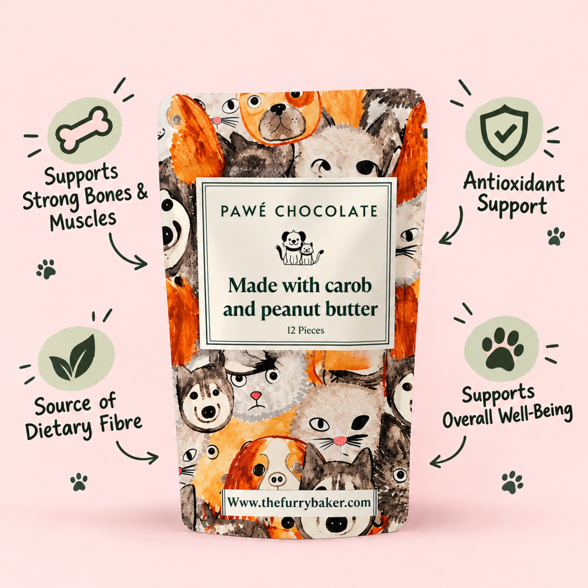 Pawé Chocolate : Carob And Peanut butter
