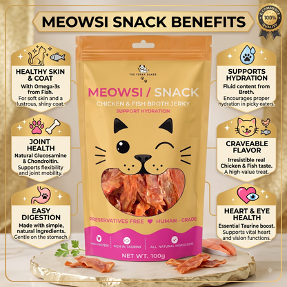 Meowsi Cat Snack - Chicken & Fish Broth Jerky