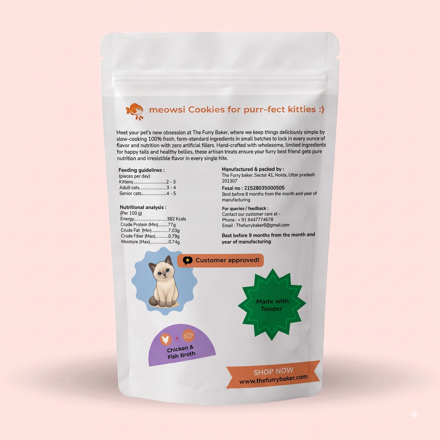 Meowsi Cat Cookies - Tuna & Prawn