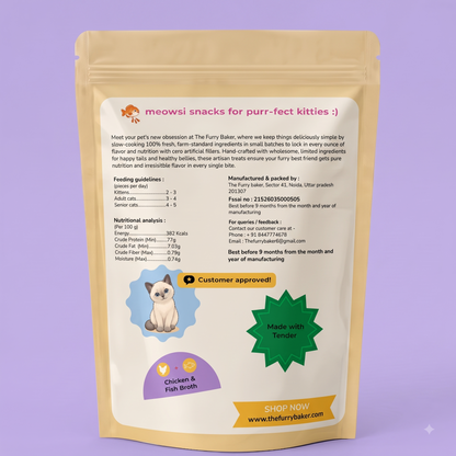 Meowsi Cat Snack - Chicken & Fish Broth Jerky
