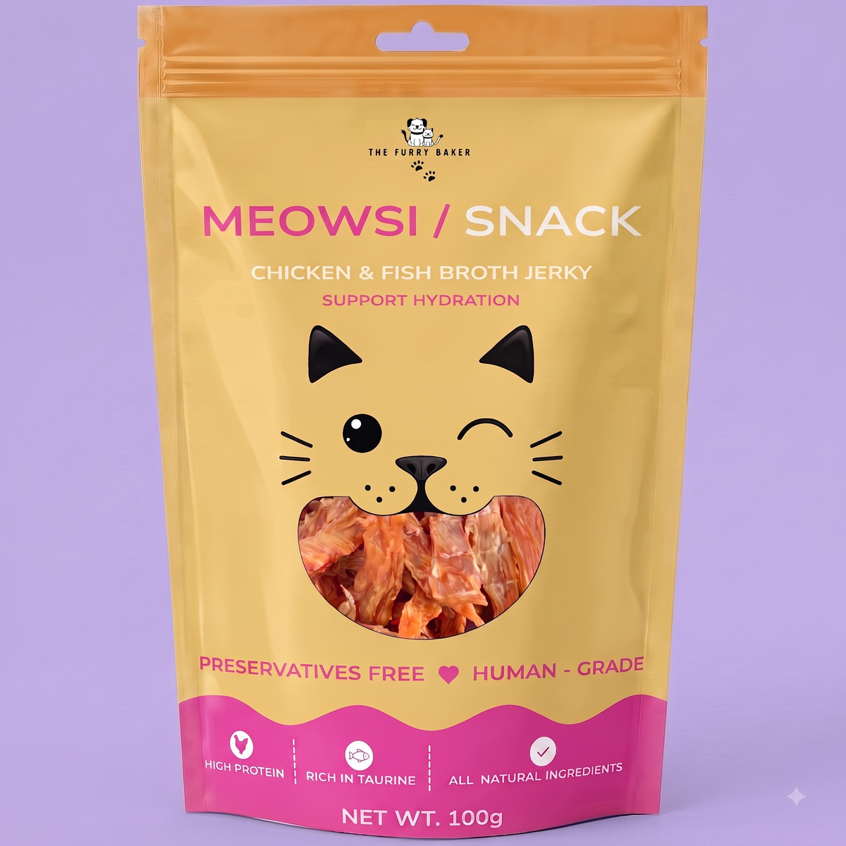 Meowsi Cat Snack - Chicken & Fish Broth Jerky