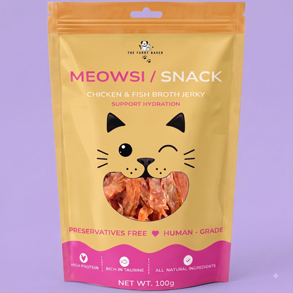 Meowsi Cat Snack - Chicken & Fish Broth Jerky
