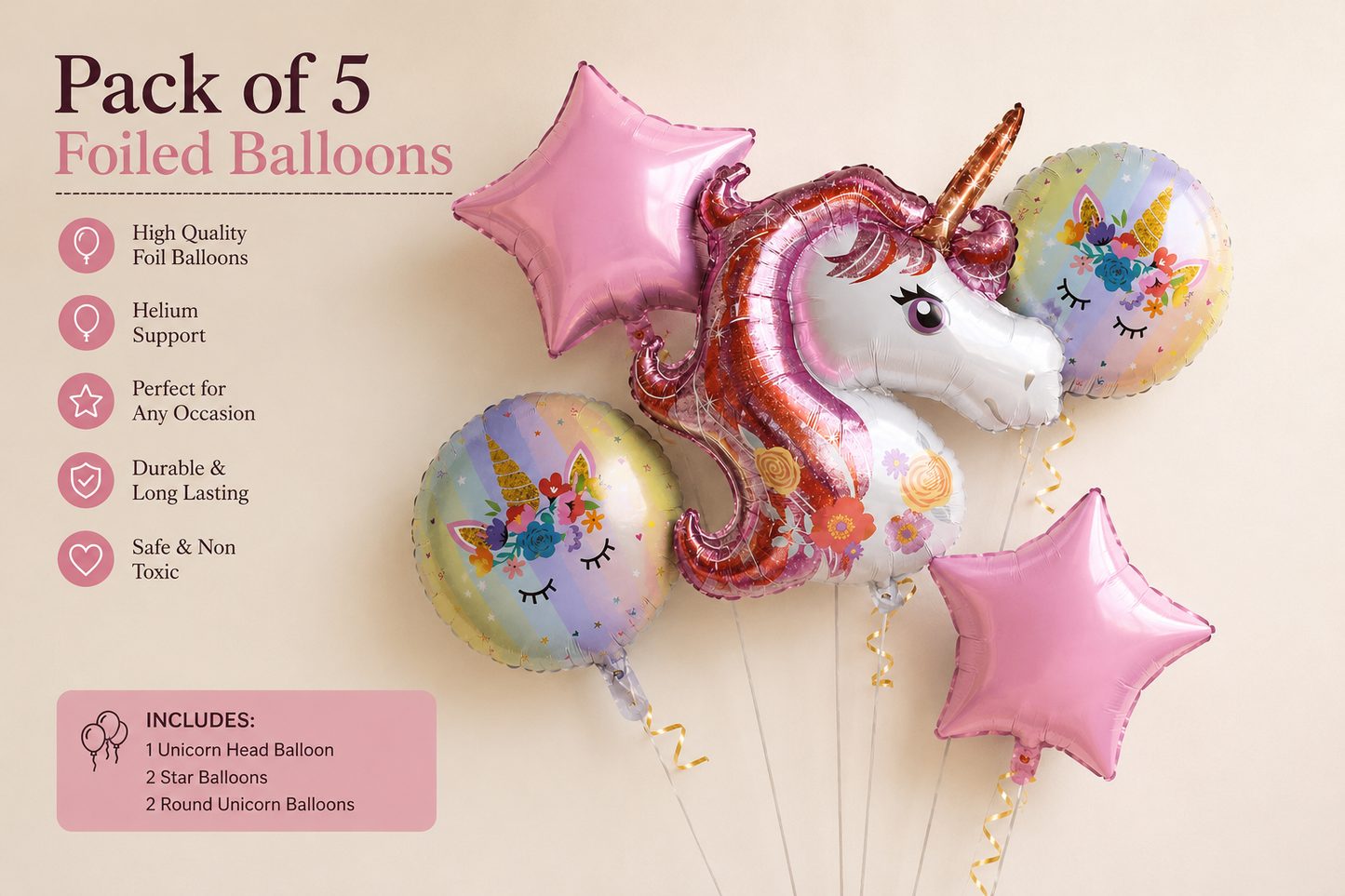 Dreamy Unicorn Foil Balloon Bundle