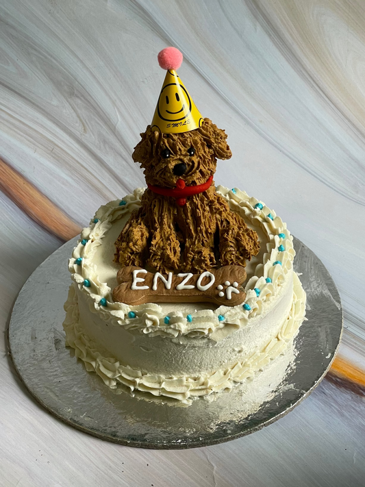 3D Golden Retriever Dog Cake